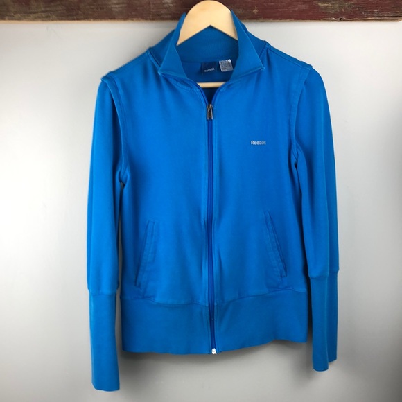 Reebok, blue zip sweater, Size woman US M - Picture 6 of 12